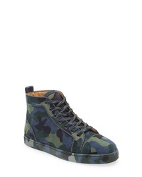 Navy Camouflage High Top Sneakers