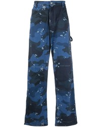 Off-White Camouflage Print Straight Leg Jeans