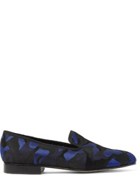 Navy Camouflage Loafers