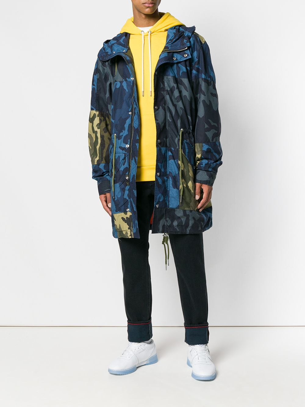 Diesel Camouflage Print Parka Coat, $195 | farfetch.com | Lookastic