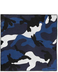 Valentino Double Sided Camouflage Print Silk Twill Pocket Square