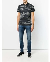 Versace Jeans Camouflage Print Polo Shirt