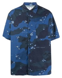 Off-White Camouflage Print Cotton Short Sleeved Shirt