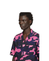 Valentino Pink And Navy Camo Shirt