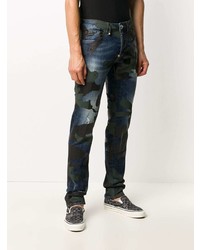 Philipp Plein Camouflage Print Straight Jeans