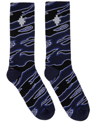 Marcelo Burlon County of Milan Navy Camo Cross Socks