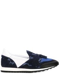 Navy Camouflage Suede Sneakers