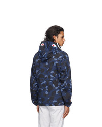 BAPE Navy Camo Shark Jacket