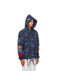 BAPE Navy Camo Shark Jacket