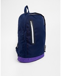 Asos Brand Zip Backpack In Navy