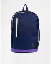 Asos Brand Zip Backpack In Navy