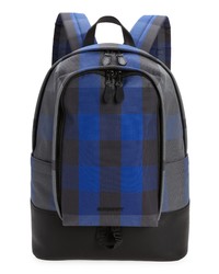Burberry Large Jack Check Canvas Backpack In Oceanic Blue At Nordstrom