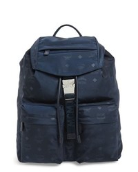 MCM Small Dieter Monogrammed Nylon Backpack