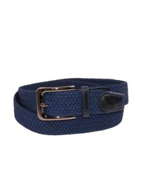 CTM Matching Leather Fabric Stretch Belt Navy S