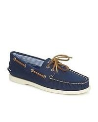 Navy Canvas Boat Shoes