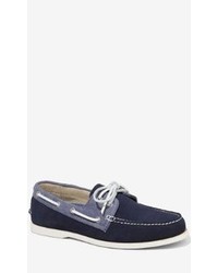 Express Suede And Chambray Boat Shoe