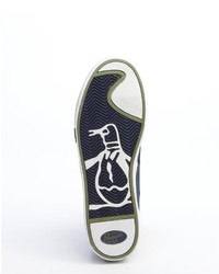 Original Penguin Navy Canvas Moc Toe Fly Ocean Boat Shoes