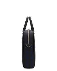 Burberry Black And Navy Check Ainsworth Briefcase