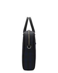 Burberry Black And Navy Check Ainsworth Briefcase