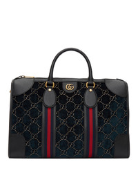 Gucci Navy Velvet Gg Duffle Bag