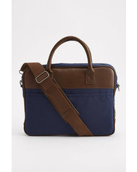 Of All Threads Canvas Briefcase With Trim