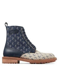 Navy Canvas Casual Boots