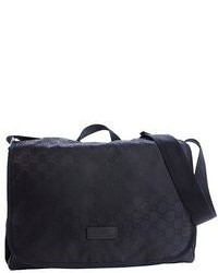 Gucci Blue Gg Logo Print Messenger Bag