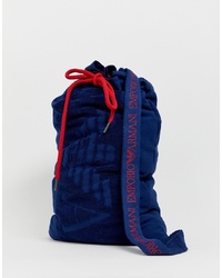 Emporio Armani Logo Beach Towel In Duffle Bag