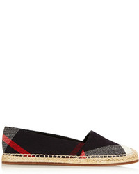 Burberry Checked Canvas Espadrilles Navy