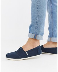Toms Classic Espadrilles In Navy Canvas