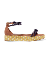 Malone Souliers Simona 30 Rope And Suede Platform Espadrilles