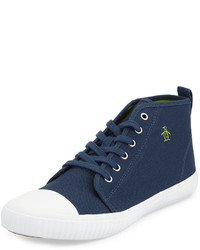 Navy Canvas High Top Sneakers