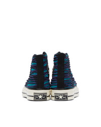 Converse Blue And Purple Wavy Knit Chuck 70 High Sneakers