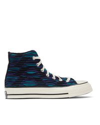Converse Blue And Purple Wavy Knit Chuck 70 High Sneakers