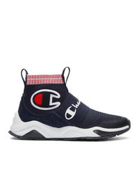 Champion Reverse Weave Navy Rally Pro High Top Sneakers