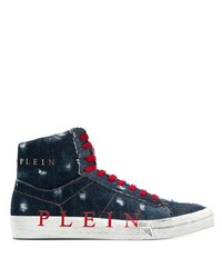 Philipp Plein Original Hi Top Denim Sneakers