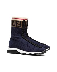 Fendi Rockoko Fabric Hi Top Sneakers