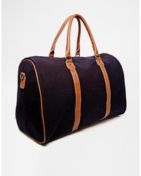 Asos Brand Smart Canvas Carryall In Navy