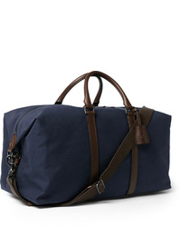 Mulberry Leather Trimmed Canvas Clipper Bag