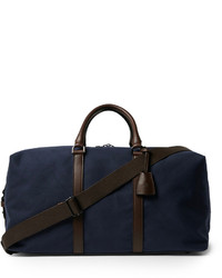 Mulberry Leather Trimmed Canvas Clipper Bag