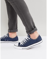 Converse All Star Ox Sneakers In Navy M9697c