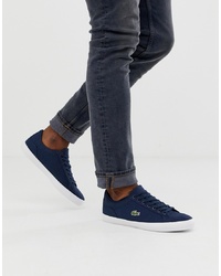 Lacoste Lerond Trainers In Navy Canvas