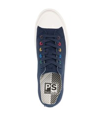 PS Paul Smith Painted Eyelet Low Top Canvas Sneakers