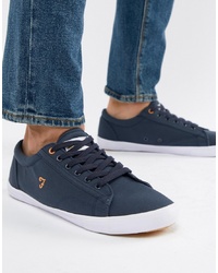 Farah Vintage Brucey Canvas Trainers In Navy