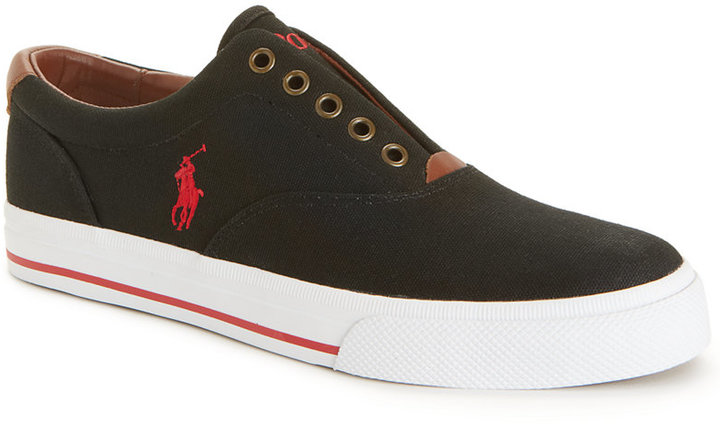 Polo Ralph Lauren Vito Laceless Canvas Sneakers, $43 | Macy's | Lookastic