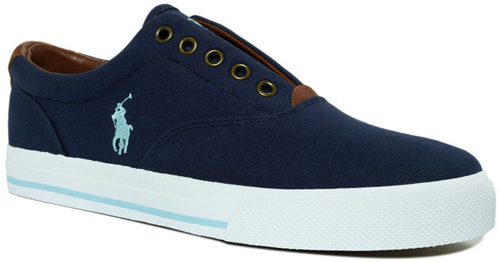 Polo Ralph Lauren Vito Laceless Canvas Sneakers, $43 | Macy's | Lookastic