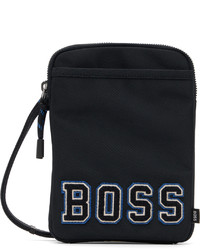 BOSS Navy Logo Messenger Bag