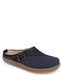 Navy Canvas Mules