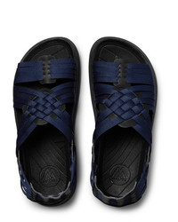 Malibu Canyon Woven Nylon Webbing And Faux Leather Sandals