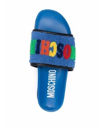 Moschino Logo Embroidered Towel Sliders